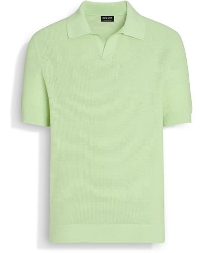 Zegna Light Aqua Premium Cotton Polo Shirt - Green