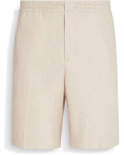 Zegna Light Oasi Lino Short Trousers - White