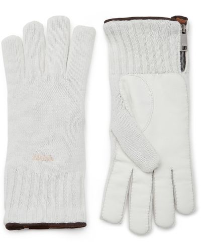 Zegna Oasi Cashmere Gloves - White