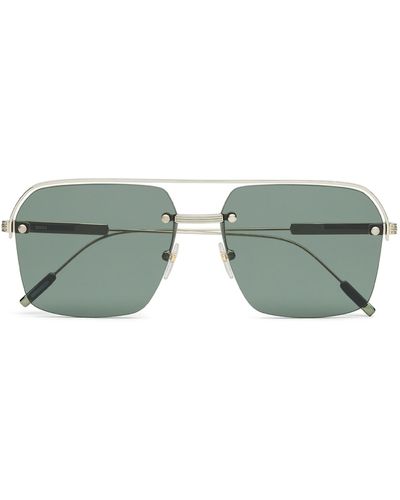 Zegna Pale Metal Sunglasses - Green