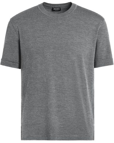 Zegna Mélange 12Milmil12 Wool T-Shirt - Grey