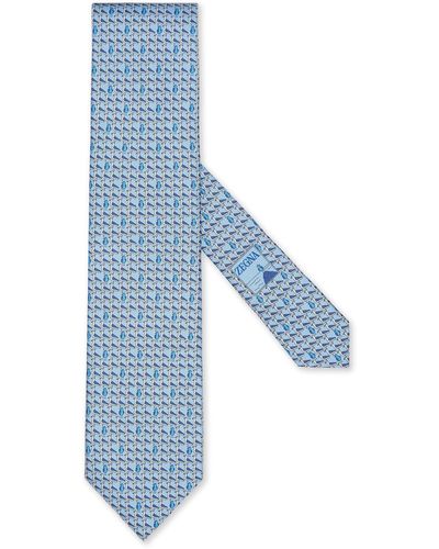 Zegna Krawatte Aus Seide - Blau