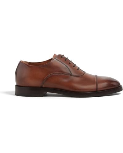 Zegna Light Leather Torino Oxford Shoes - Brown