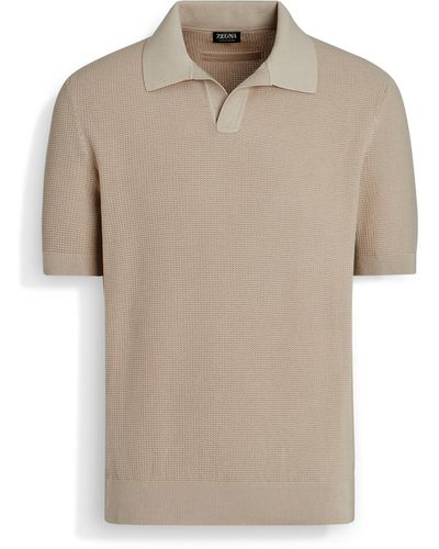 ZEGNA Light Premium Cotton Polo Shirt - Natural