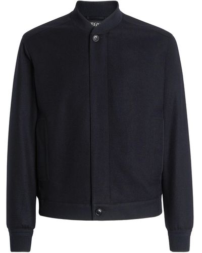 Zegna Bomberjacke Aus Oasi Cashmere Elements - Blau