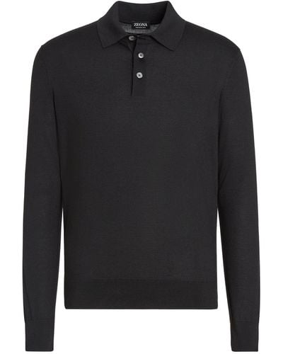 Zegna Cashseta Polo Shirt - Black