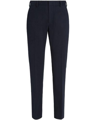 Zegna Winter Chino Cotton Blend Trousers - Blue