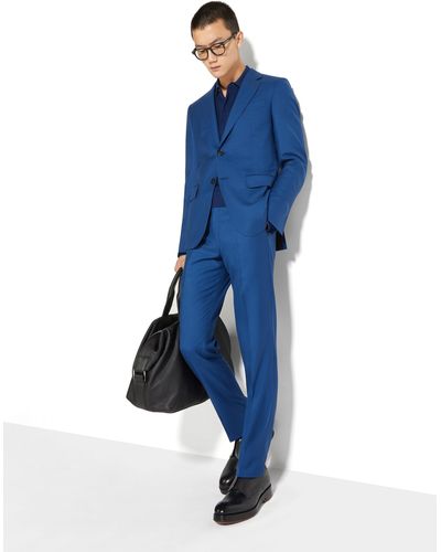 Zegna Utility Oasi Cashmere Suit - Blue