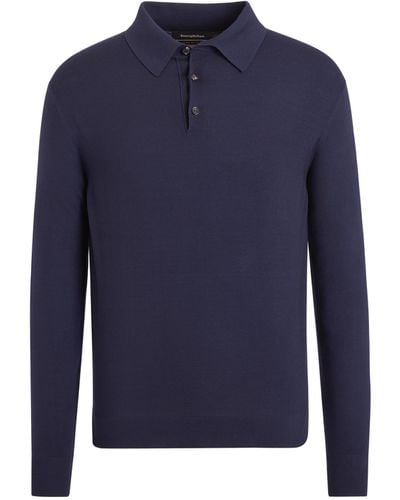 Zegna 12Milmil12 Wool Polo Shirt - Blue