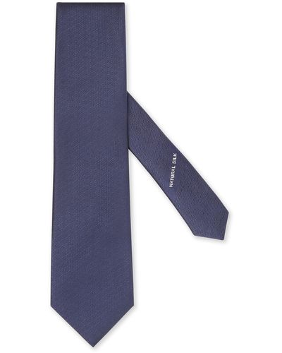 Zegna Dark Natural Silk Tie - Blue