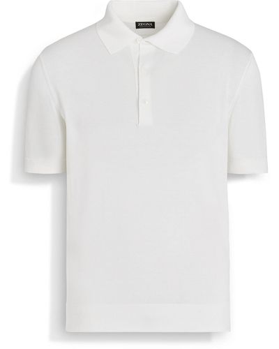 Zegna Premium Cotton Polo Shirt - White
