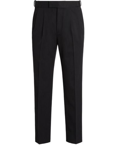 Zegna Cotton And Wool Trousers - Black