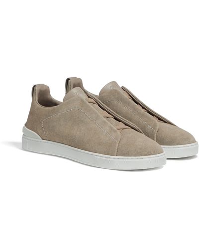 ZEGNA Light Canvas Triple Stitch Sneakers - Multicolor