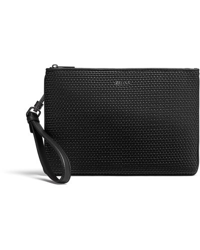 ZEGNA Pelletessuta Leather Pouch - Black