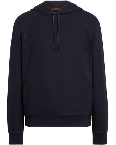 Zegna High Performance Wool Blend Hoodie - Blue