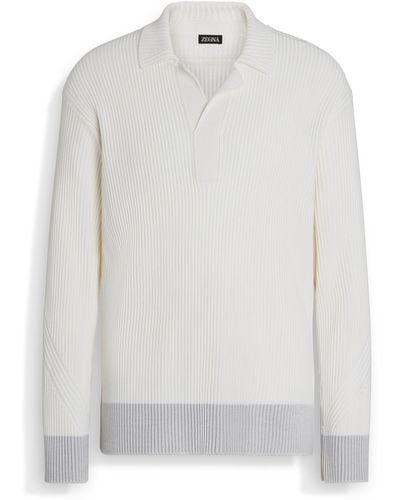 ZEGNA And Silk And Cotton Polo Shirt - White