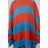 Acne Distressed Striped Sweater blue/coral