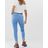 Bershka Blue Enge Jeans mit Rissen in Blau