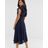 ASOS Blue Midi Dress With Lace Godet Panels
