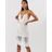 Love Triangle Plunge Front 3d Applique Cami Midi Dress In White