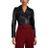 Barneys New York Black Leather Crop Moto Jacket