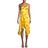 Caroline Constas Yellow Marie Floral-print Asymmetric Slip Dress