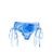 Mikoh Swimwear Vanuatu Lace-up Sides Cheeky Bikini Bottom - Whitewater Fiji Blue Tie Dye Print