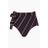 Seafolly Amulet Belted High Waist Bikini Bottom - Purple Taupe Stripe Print
