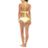 Mikoh Swimwear Vanuatu Lace-up Sides Cheeky Bikini Bottom - Whitewater Plumeria Yellow Tie Dye Print