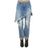 R13 Blue Double Classic Shredded Jean Jasper W/ Rips