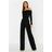 Boohoo Womens Tall Jumbo Bardot Wide Leg Jumpsuit - Black - 6