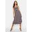 Boohoo Blue Tall Stripe Ruffle Hem Strappy Midi Dress