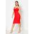 Boohoo Womens Tie Front Midi Dress - Red - 4