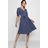 Boohoo Blue Womens Knot Front Polka Dot Midi Dress - Navy - 6