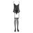 Boohoo Womens Lace Ruffle Basque String & Stocking Set - Black - S