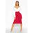 Boohoo Womens Contrast Off Shoulder Wrap Midi Dress - Red - 2