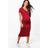 Boohoo Womens Maternity Short Sleeve Midi Dress - Red - 4