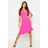 Boohoo Womens Ruffle Midi Dress - Pink - 4