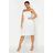 Boohoo White Ribbed Bandeau Midi Dress