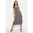 Boohoo Blue Womens Tall Stripe Ruffle Hem Strappy Midi Dress - Navy - 2