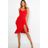 Boohoo Womens Strappy Frill Hem Midi Dress - Red - 4