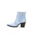 Ganni Blue Croc-effect Leather Ankle Boots