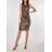 Dorothy Perkins Brown Bronze Square Glitter Twist Detail Bodycon Dress