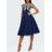 Dorothy Perkins Blue Chi Chi London Navy Cap Sleeve Tea Dress