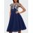 Dorothy Perkins Blue Chi Chi London Navy Cap Sleeve Tea Dress