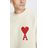 AMI White Crewneck Sweat With Big Ami Coeur Patch for men