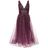 Marchesa notte Pink Plunge Neck Foil Dress