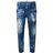 DSquared² Blue Bleached Effect Cropped Jeans