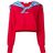MSGM Cropped Sweater Met Vissers Detail in het Red