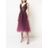 Marchesa notte Pink Plunge Neck Foil Dress